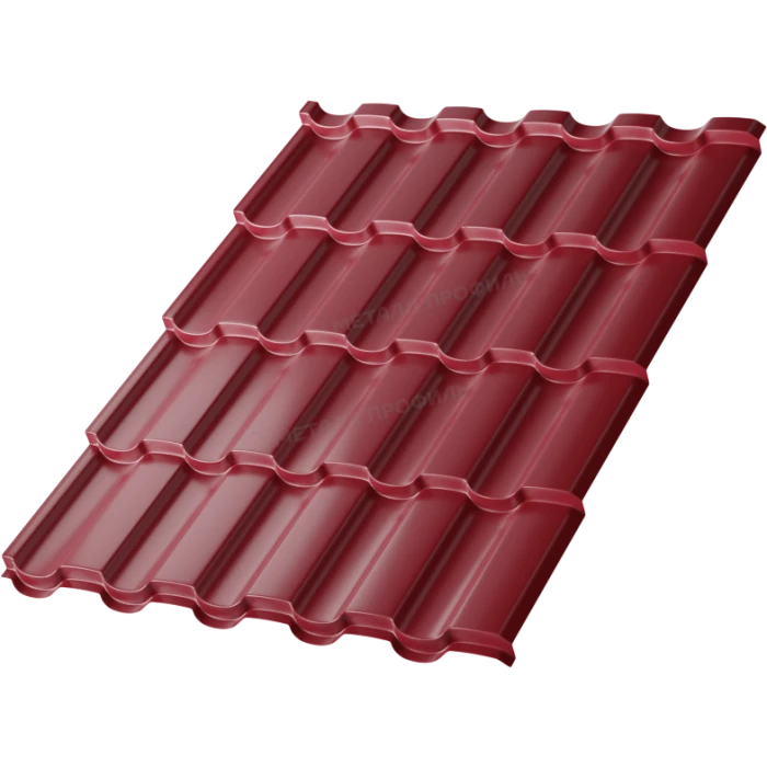 Металлочерепица Металл-Профиль Монтекристо-X 0,45 VikingMP® RAL 3005 Красное вино
