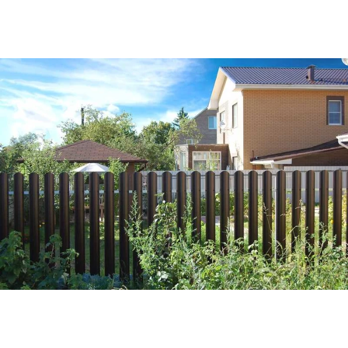 Штакетник М-образный А фигурный Grand Line 0,5 Satin RR 32 Темно-Коричневый